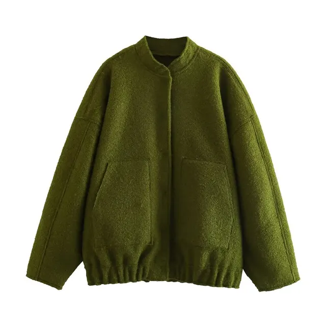 Heidi-Mode | Damen Oversize-Bomberjacke mit Taschen und Druckknopf-Design - Image 8