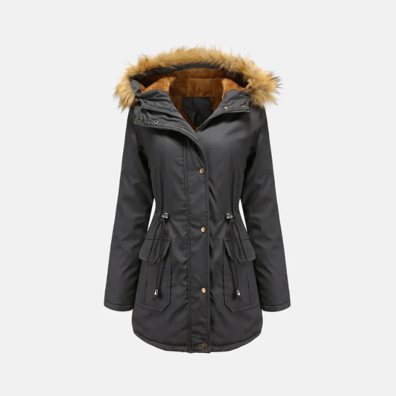 Heidi-Mode | Damen Parka Winterjacke mit Fleece-Futter und Kunstfellkapuze - Image 2