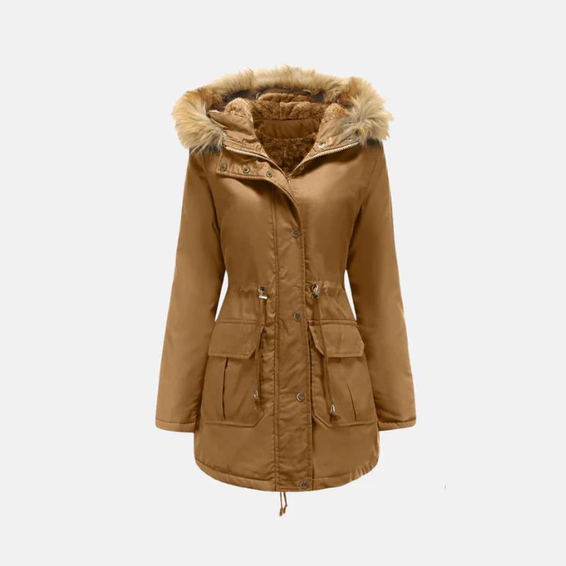 Heidi-Mode | Damen Parka Winterjacke mit Fleece-Futter und Kunstfellkapuze - Image 3