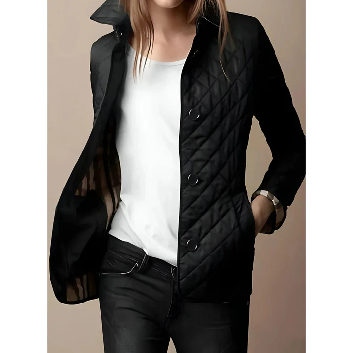 Heidi-Mode | Steppjacke – Taillierte Passform – Diamantmuster – Hüftlänge – Knopfverschluss - Image 2