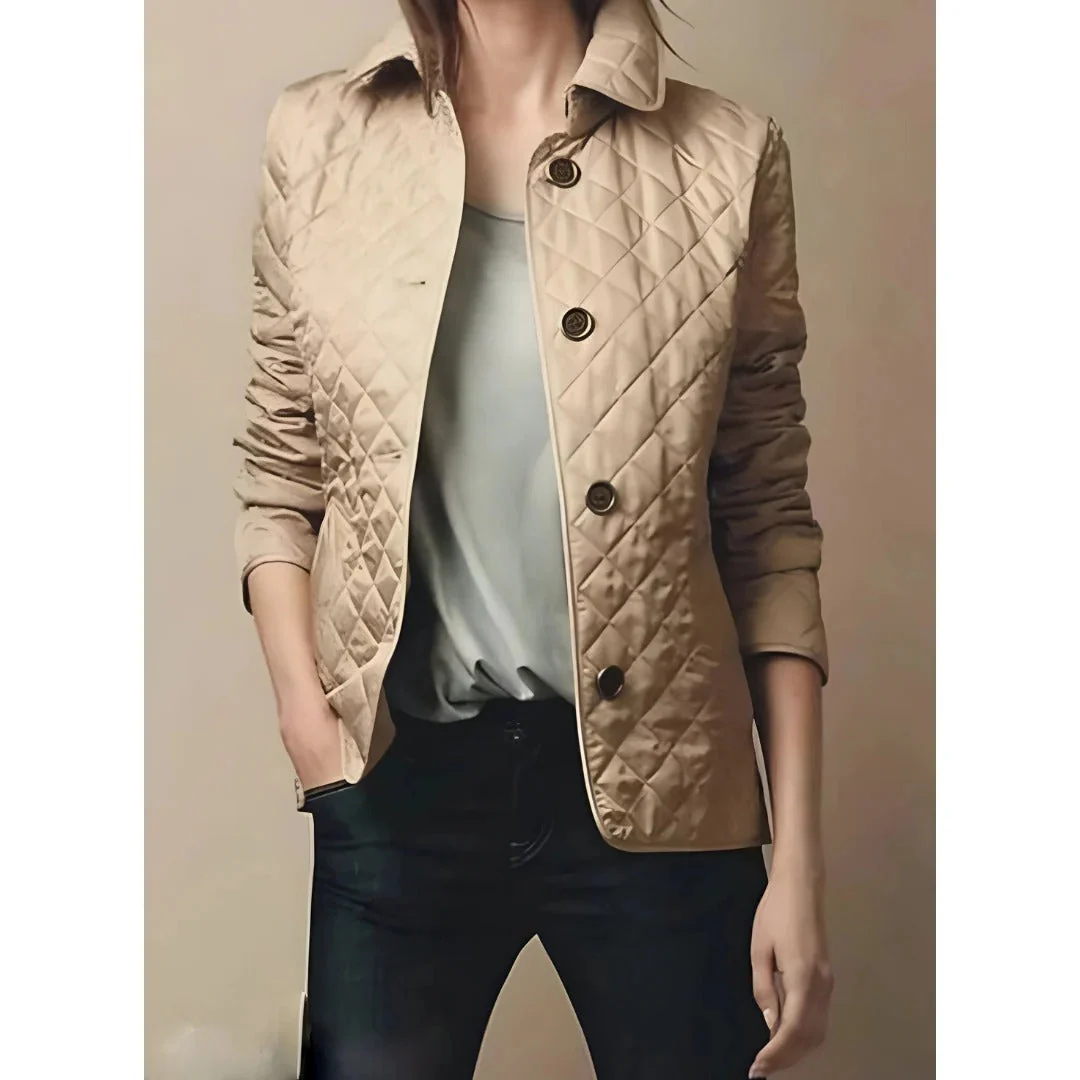 Heidi-Mode | Steppjacke – Taillierte Passform – Diamantmuster – Hüftlänge – Knopfverschluss - Image 4
