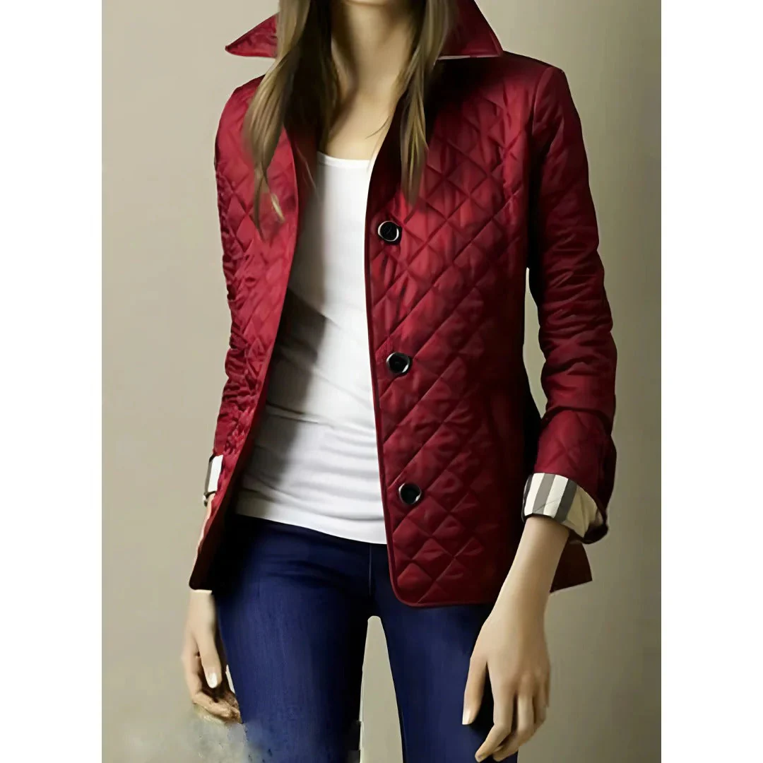 Heidi-Mode | Steppjacke – Taillierte Passform – Diamantmuster – Hüftlänge – Knopfverschluss - Image 5