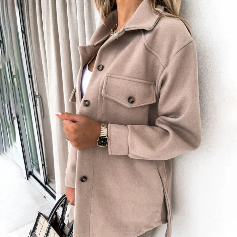 Heidi-Mode | Overshirt Jacke - Oversized Fit - Baumwollmischung - Lange Ärmel - Utility Stil - Image 2