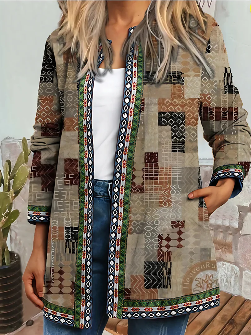 Heidi-Mode | Damen Ethnischer Blumenmantel Jacke - Image 13