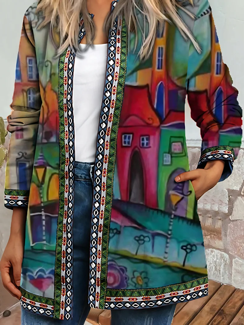 Heidi-Mode | Damen Ethnischer Blumenmantel Jacke - Image 7