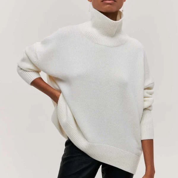 Heidi-Mode | Rollkragenpullover Oversized Fit Weiches Strickmaterial Gerippte Kanten - Image 3