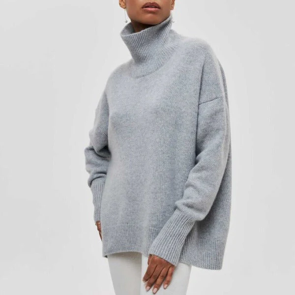 Heidi-Mode | Rollkragenpullover Oversized Fit Weiches Strickmaterial Gerippte Kanten - Image 5