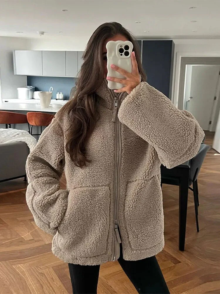 Heidi-Mode | Frauen Urbane Utilitaristische Jacke mit Hohem Kragen - Image 3
