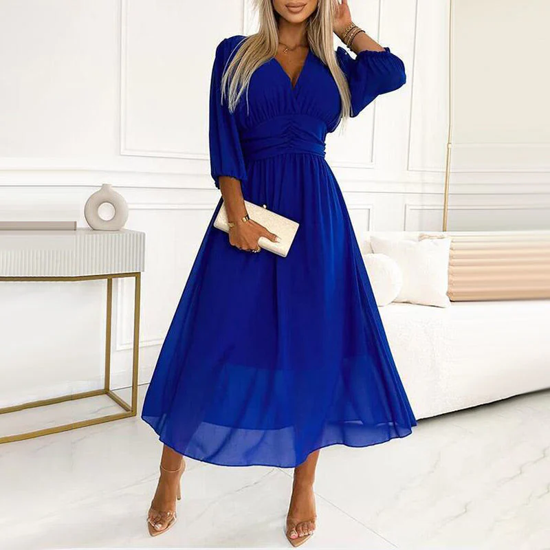 Heidi-Mode | Damen V-Ausschnitt Leichte Chiffon Kleider - Image 10
