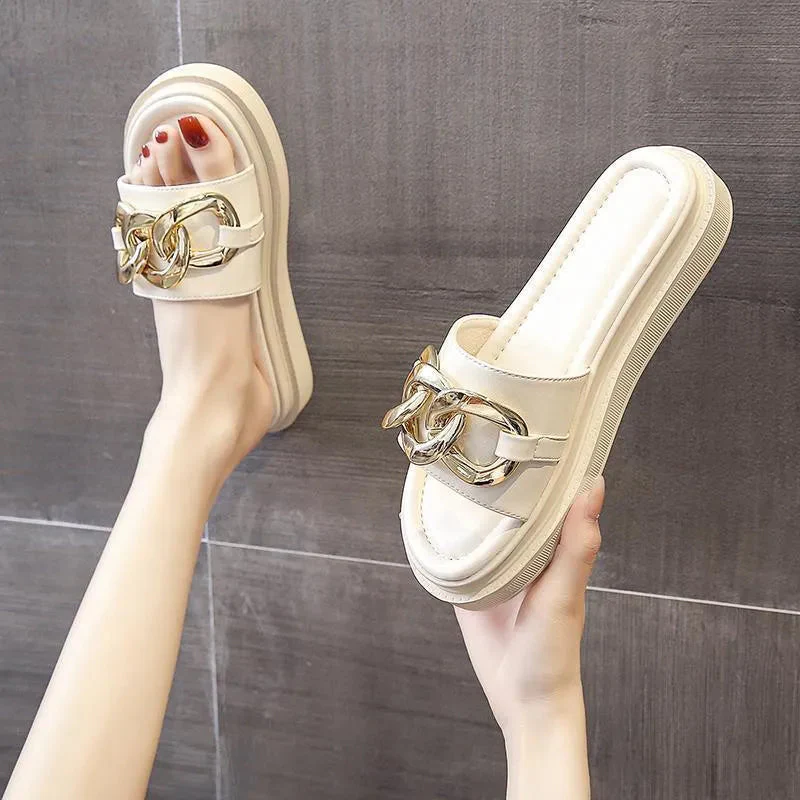 Heidi-Mode | Sandals Women With Platform And Golden Chain - Image 6