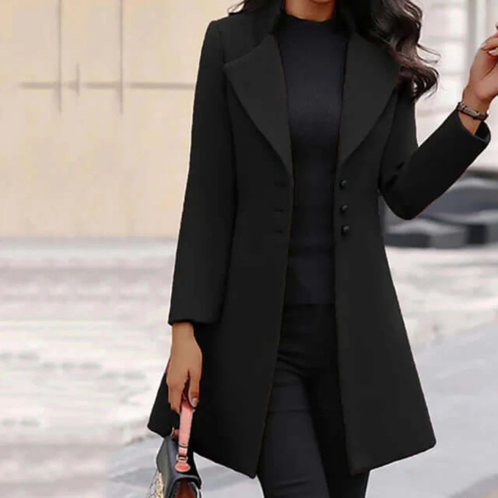 Heidi-Mode | Damen Schwarz Trenchcoat Übergangs Jacke - Image 4