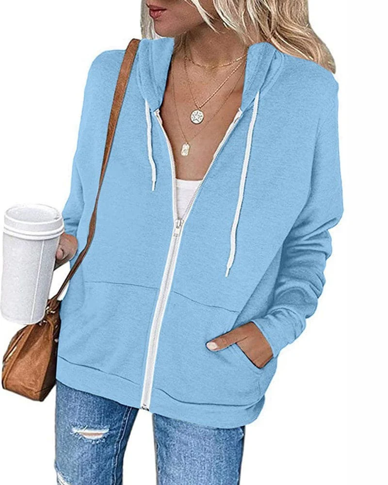 Heidi-Mode | Damen Schwarzer Zip-Kapuzenpulli - Image 5