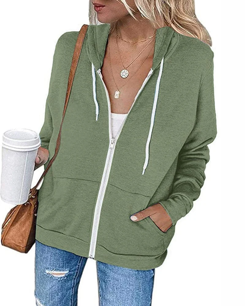 Heidi-Mode | Damen Schwarzer Zip-Kapuzenpulli - Image 8