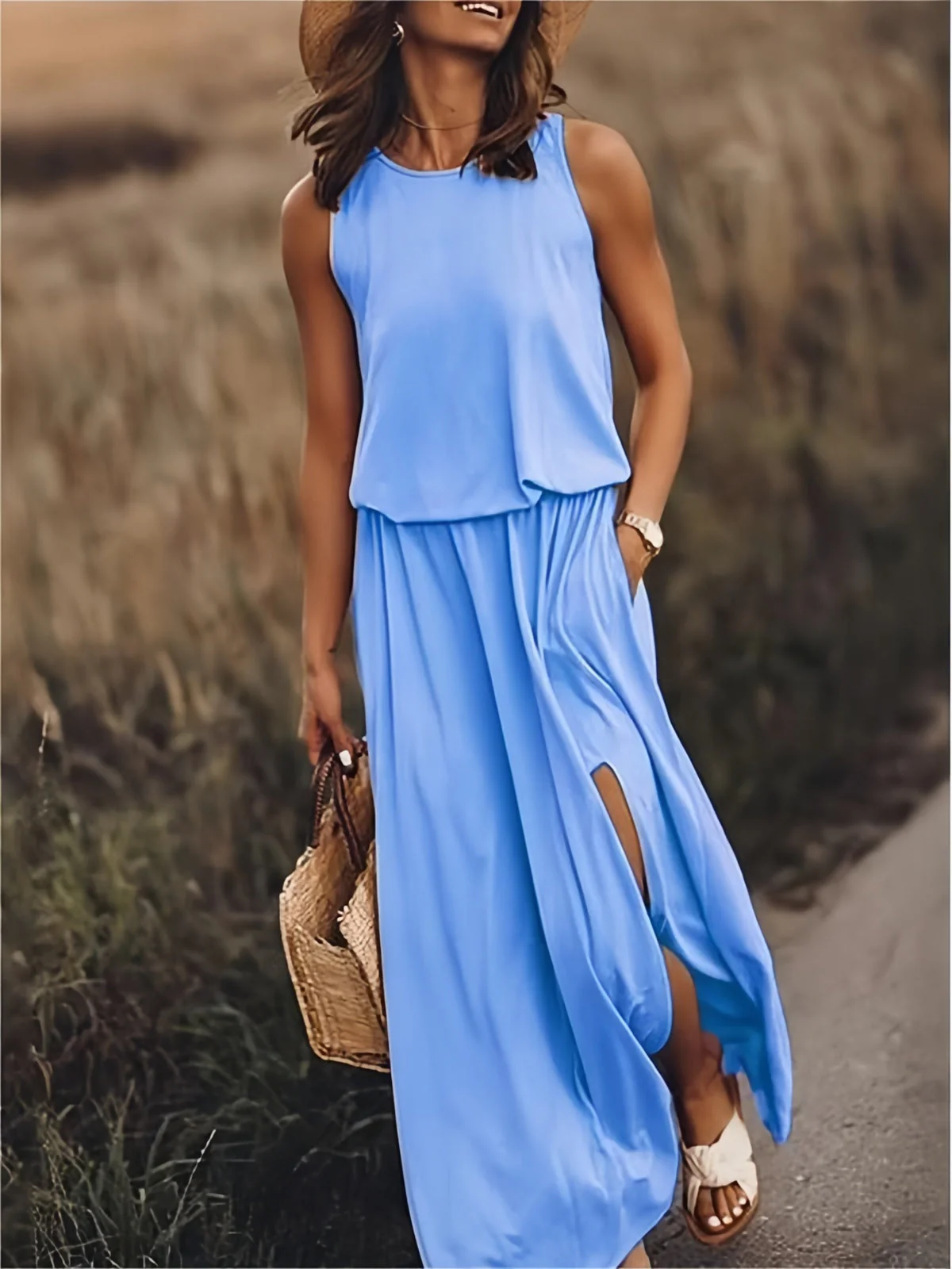Heidi-Mode | Damen Schwarzes Modal Boho Maxikleid Farben - Image 2