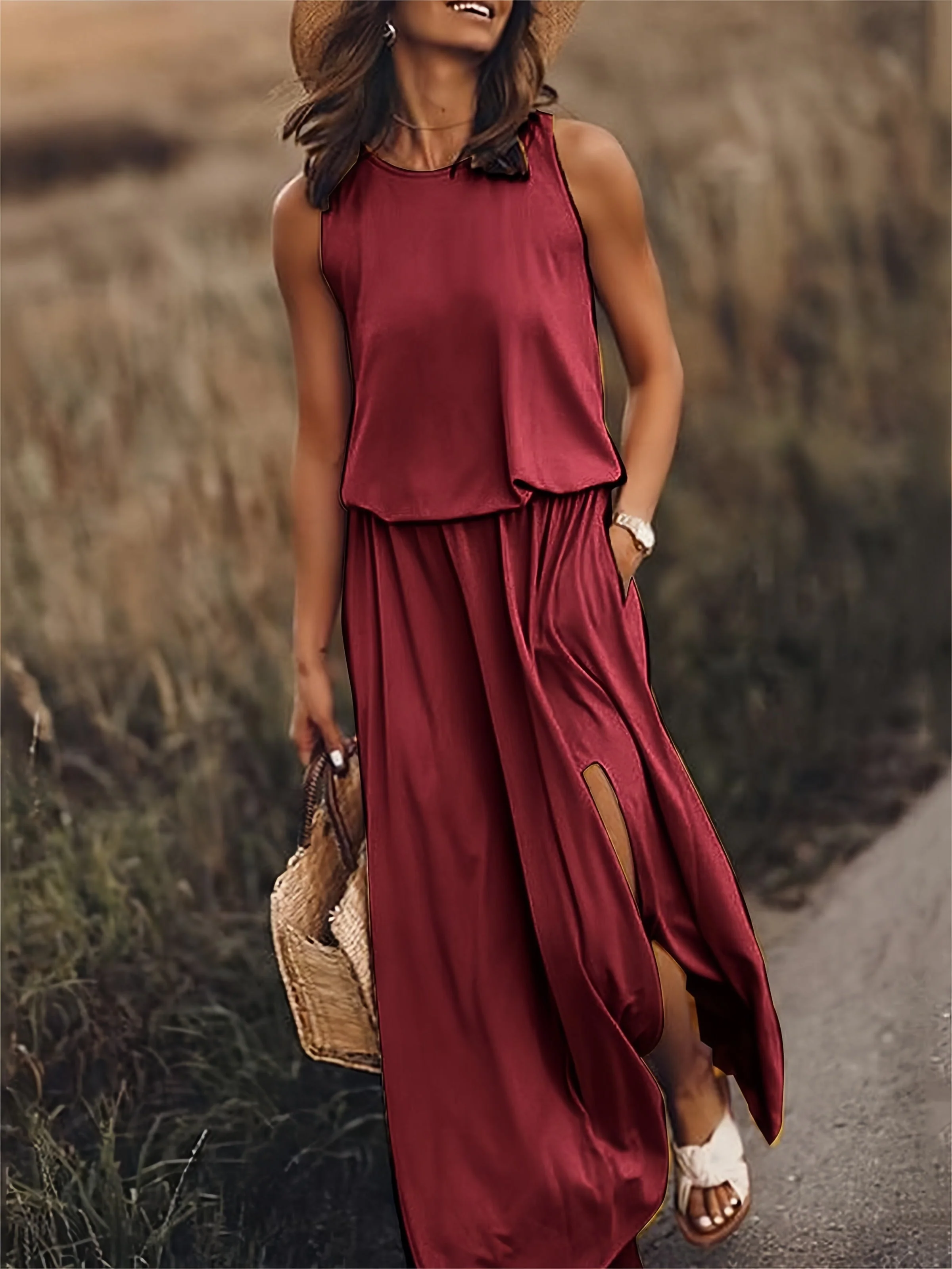 Heidi-Mode | Damen Schwarzes Modal Boho Maxikleid Farben - Image 8