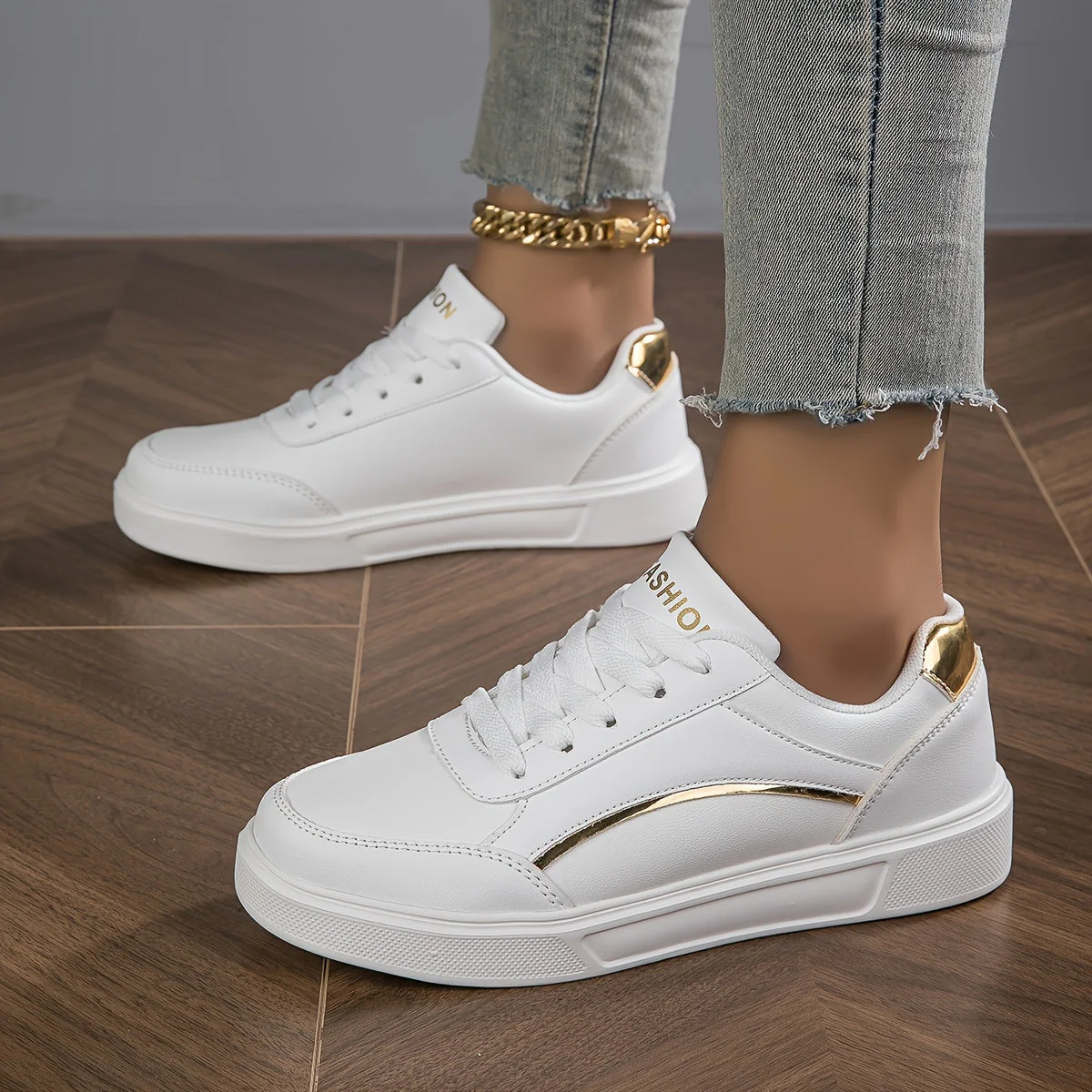 Heidi-Mode | Damen Sneaker In Einfarbiger Ausführung mit Schnürsenkeln und Weicher Sohle - Image 10