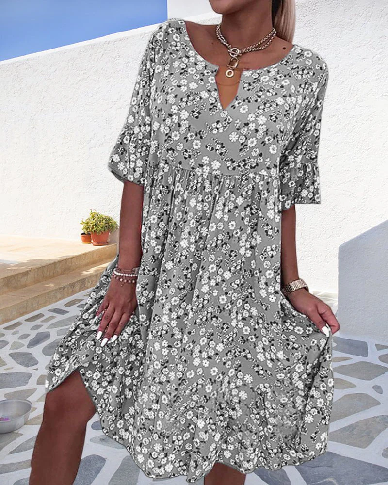 Heidi-Mode | Damen Sommerkleid mit Blumenmuster Trendy Damenkleid - Image 2