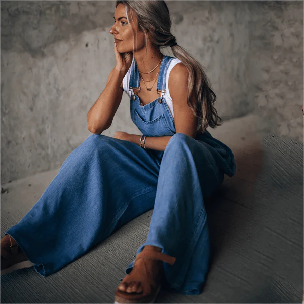 Heidi-Mode | Damen Denim-Overalls mit Weitem Bein Design - Image 6