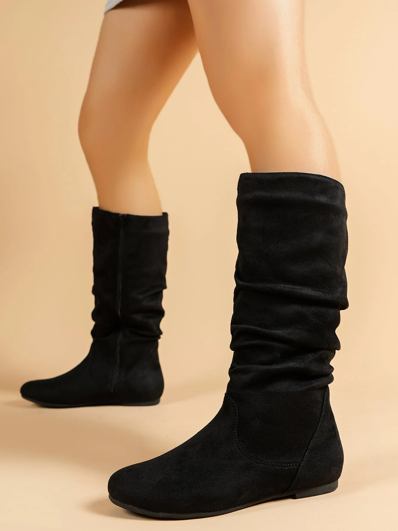 Heidi-Mode | Damen Stiefel Aus Wildleder mit Seitlichem Reißverschluss, Wadenlang, Frühlingskollektion - Image 8