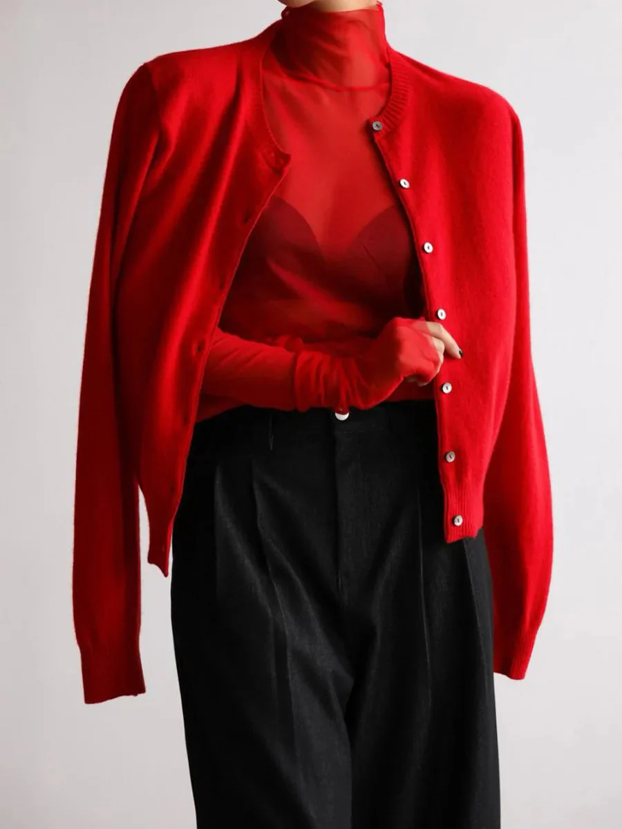 Heidi-Mode | Damen Strick-Cardigan und Rollkragenpullover Set - Image 12