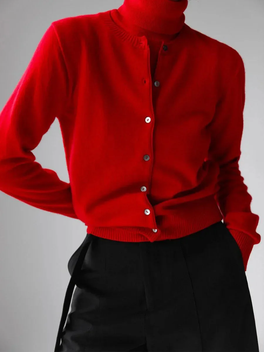 Heidi-Mode | Damen Strick-Cardigan und Rollkragenpullover Set - Image 3