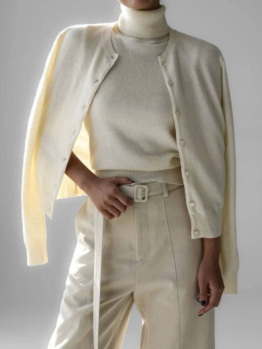 Heidi-Mode | Damen Strick-Cardigan und Rollkragenpullover Set - Image 6