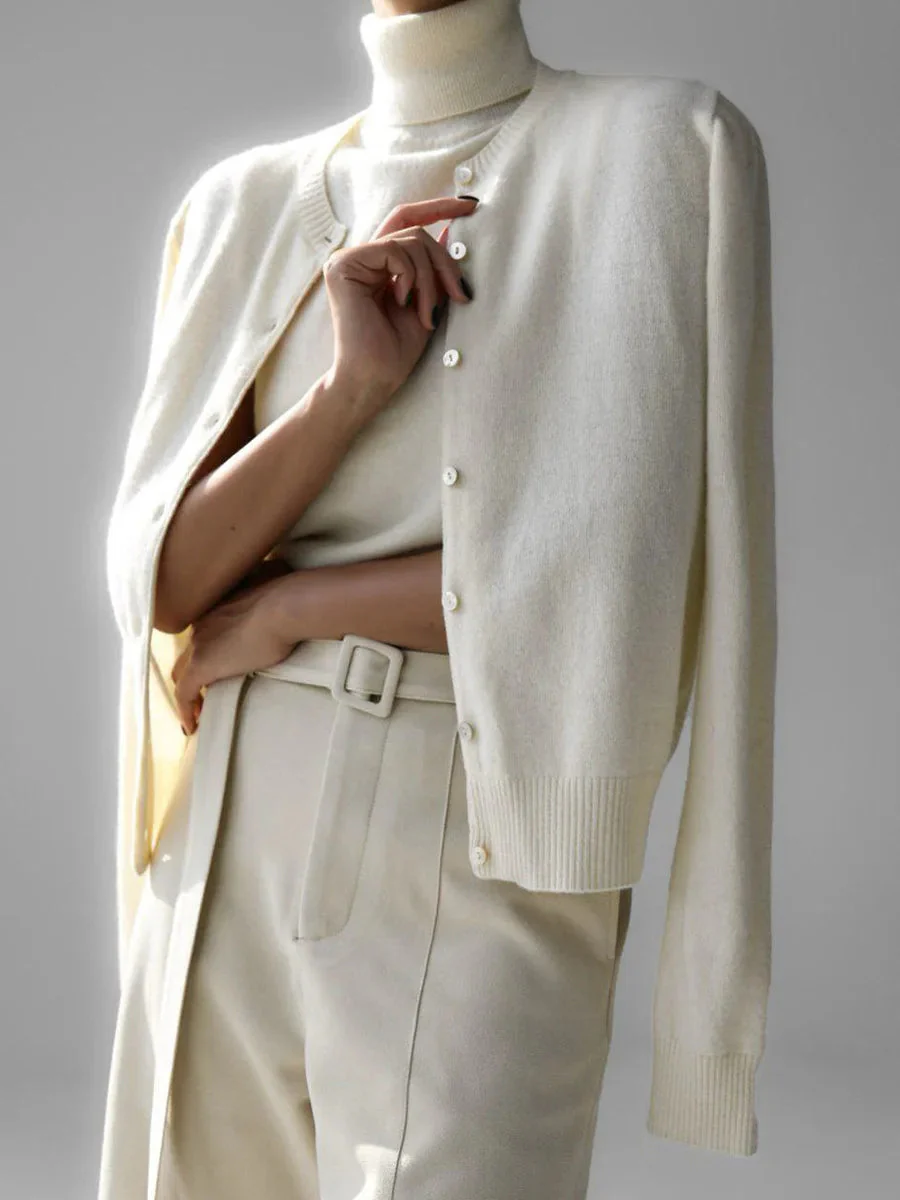 Heidi-Mode | Damen Strick-Cardigan und Rollkragenpullover Set - Image 7