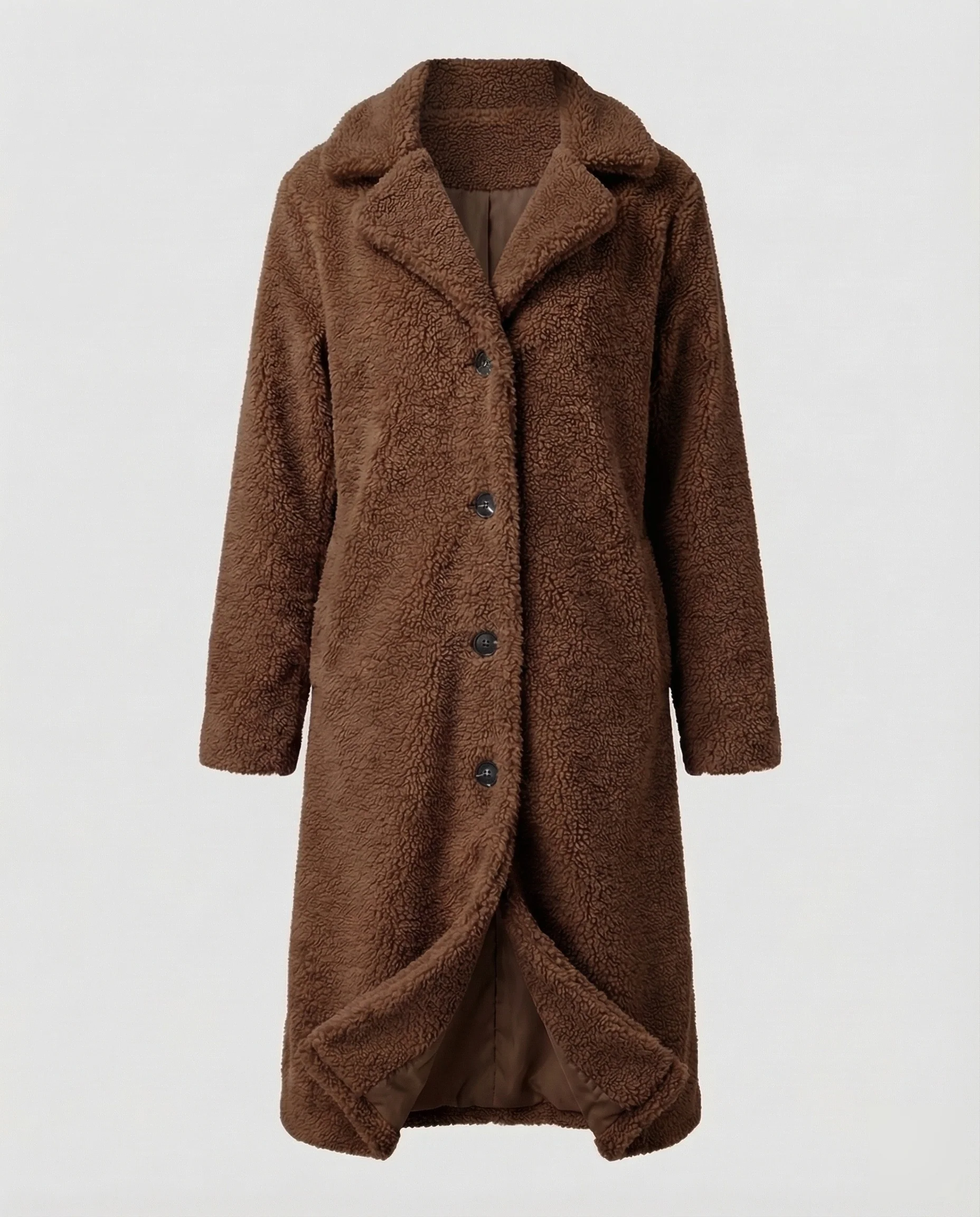 Damen Teddy-Mantel aus Kunstfell mit Reverskragen & Knopfleiste | Heidi-Mode - Image 6