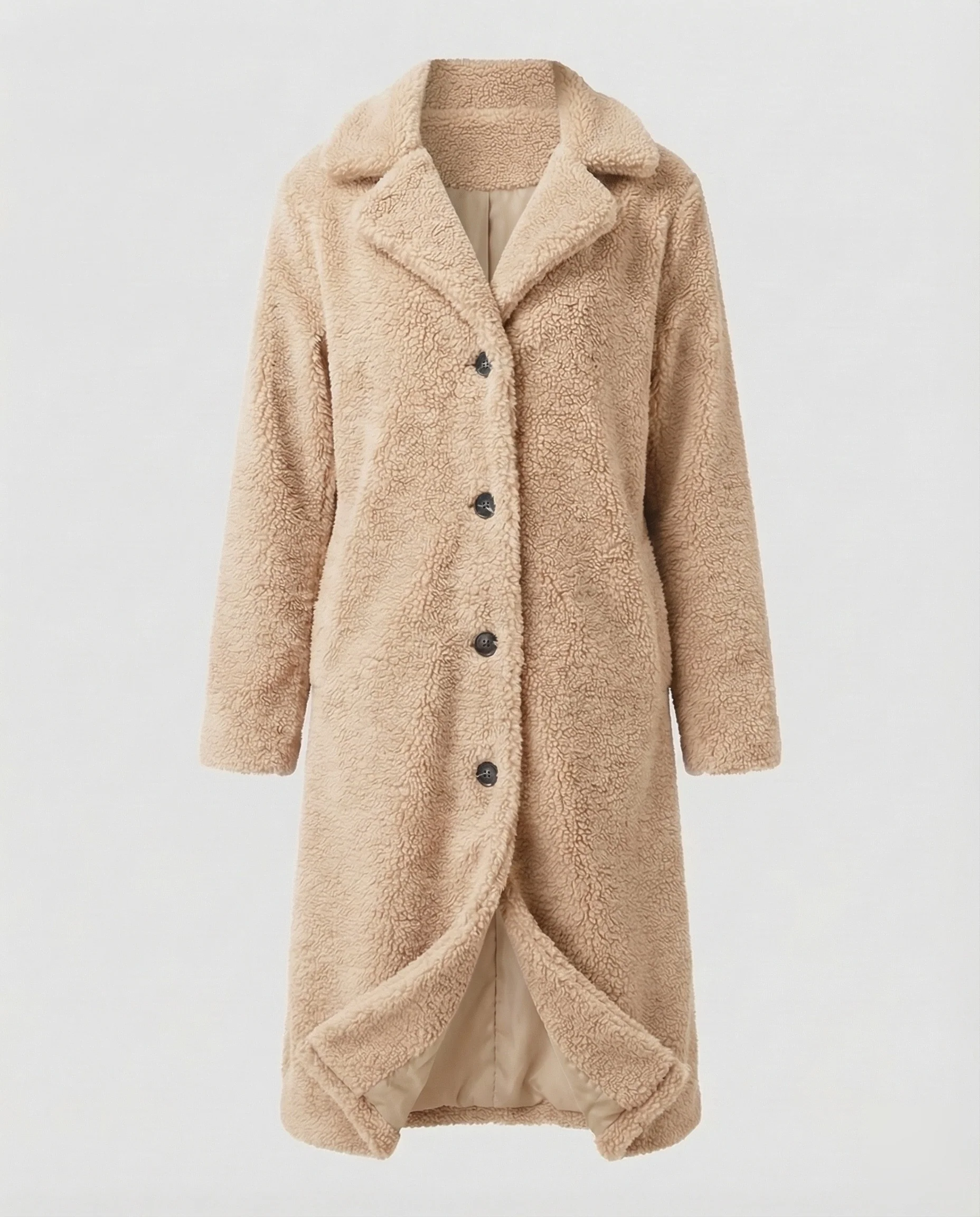 Damen Teddy-Mantel aus Kunstfell mit Reverskragen & Knopfleiste | Heidi-Mode - Image 8