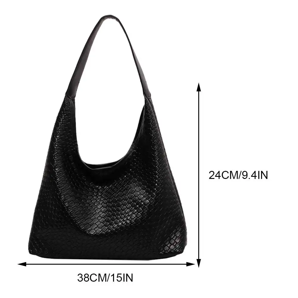 Heidi-Mode | Damen Vielseitige Schultertasche Aus Weichem Leder mit Gewebtem Hobo-Design - Image 7