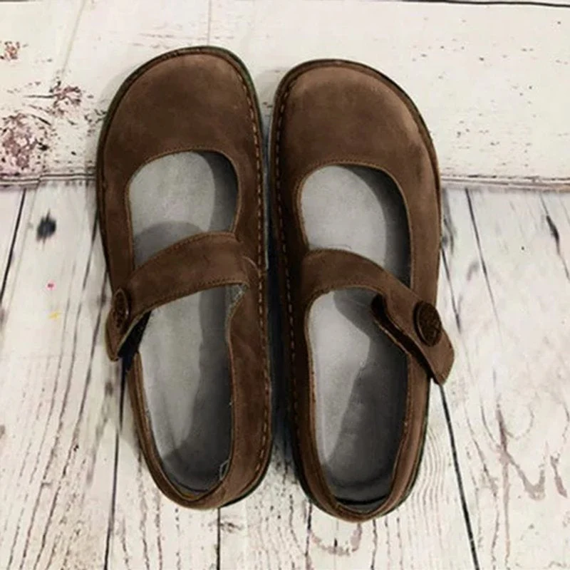 Heidi-Mode | Damen Weinlese Einstiegs Sandalen Frauen Schuhe Aus Wildleder - Image 2