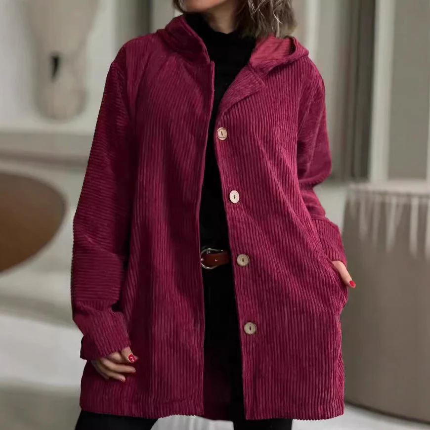 Damen Winterjacke mit Hohem Kragen und Knopfverschluss Heidi-Mode - Image 2