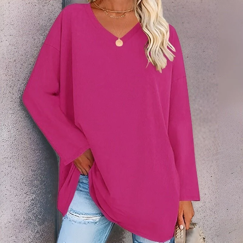 Heidi-Mode | Dein Trendiges Langarmshirt mit V-Ausschnitt für Komfort - Image 3