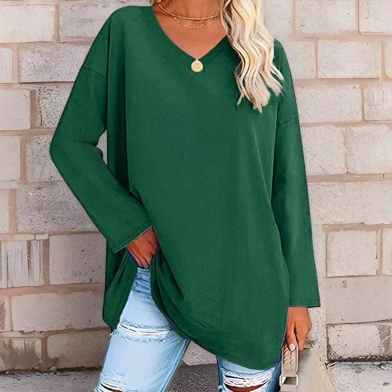 Heidi-Mode | Dein Trendiges Langarmshirt mit V-Ausschnitt für Komfort - Image 4