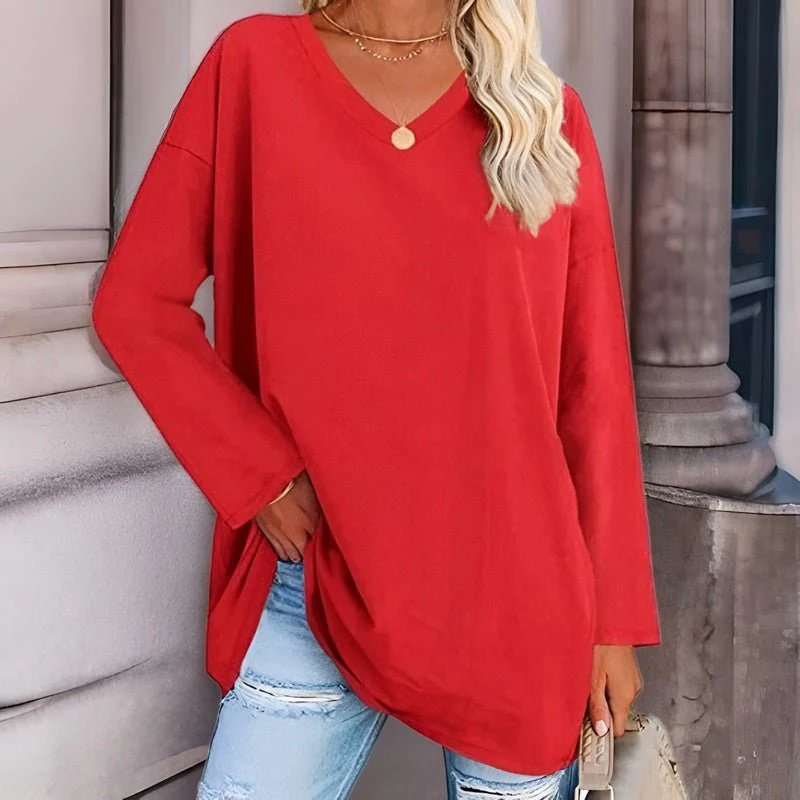 Heidi-Mode | Dein Trendiges Langarmshirt mit V-Ausschnitt für Komfort - Image 7