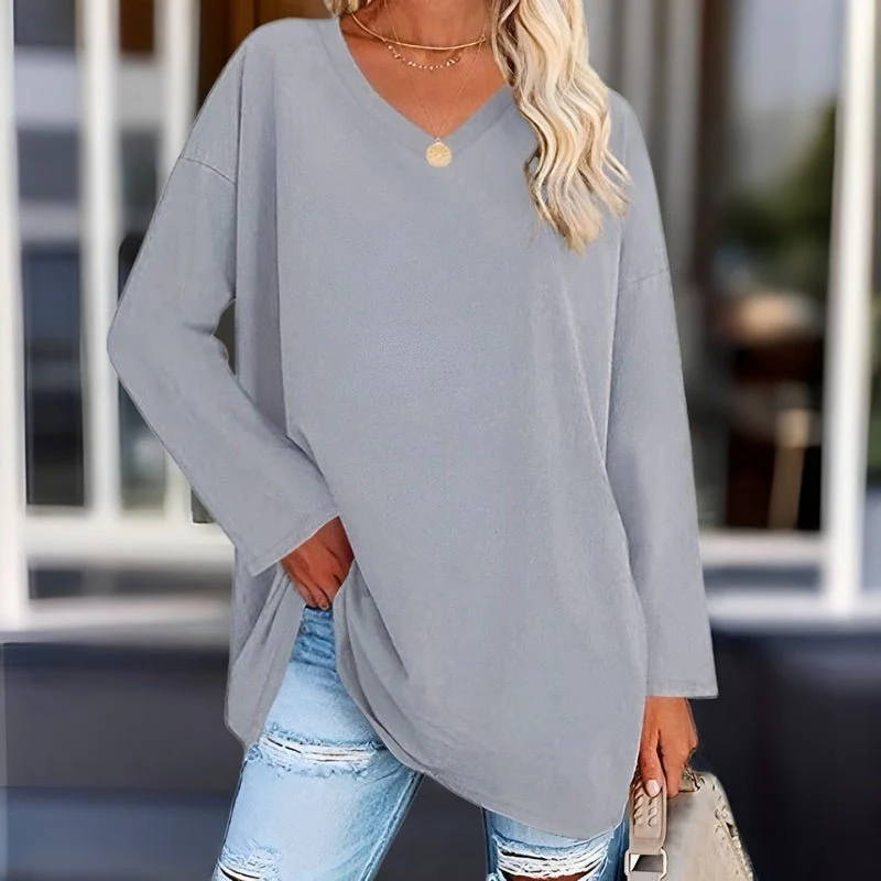 Heidi-Mode | Dein Trendiges Langarmshirt mit V-Ausschnitt für Komfort - Image 8