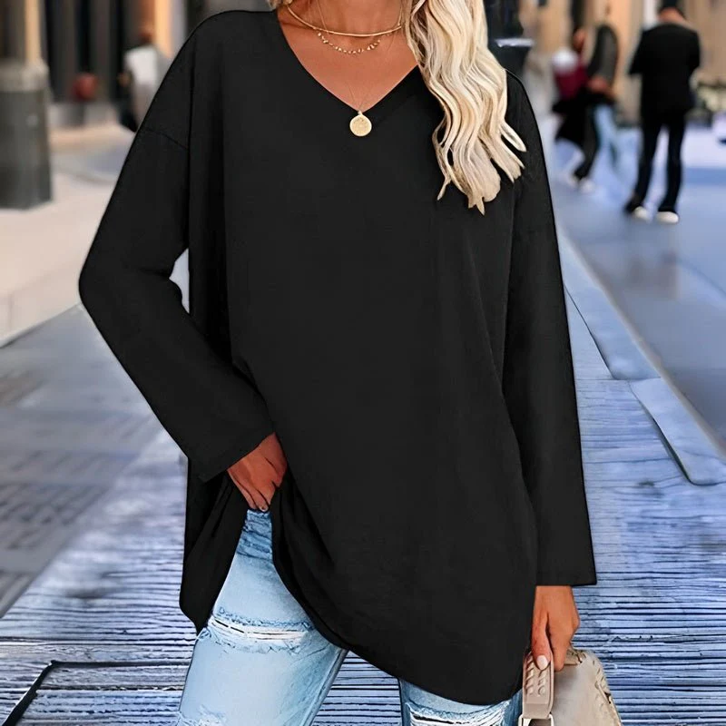Heidi-Mode | Dein Trendiges Langarmshirt mit V-Ausschnitt für Komfort - Image 9