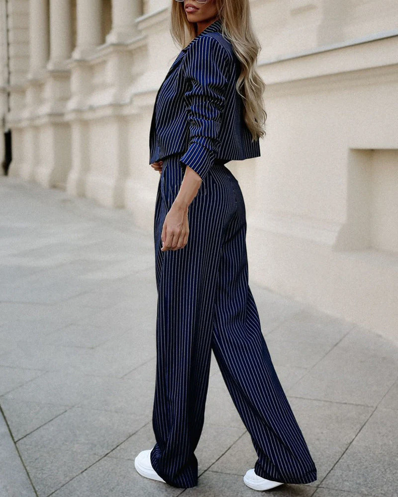 Heidi-Mode | Delig Blazer Set Damenanzug - Cropped Blazer mit Hose - Image 2