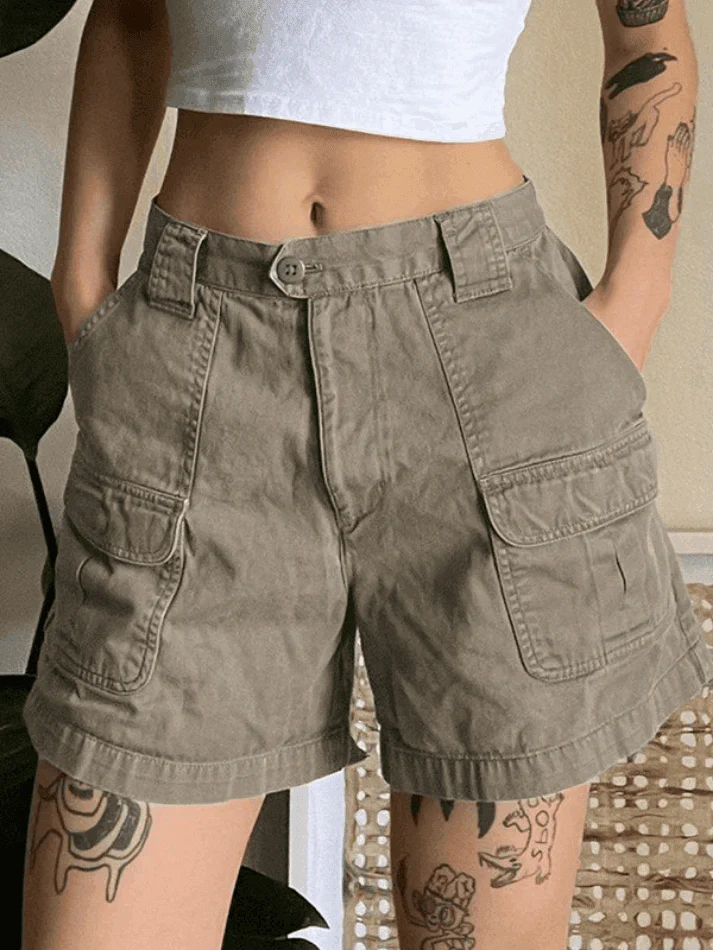 Heidi-Mode | Denim Gerade Bein Cargo Shorts - Image 13