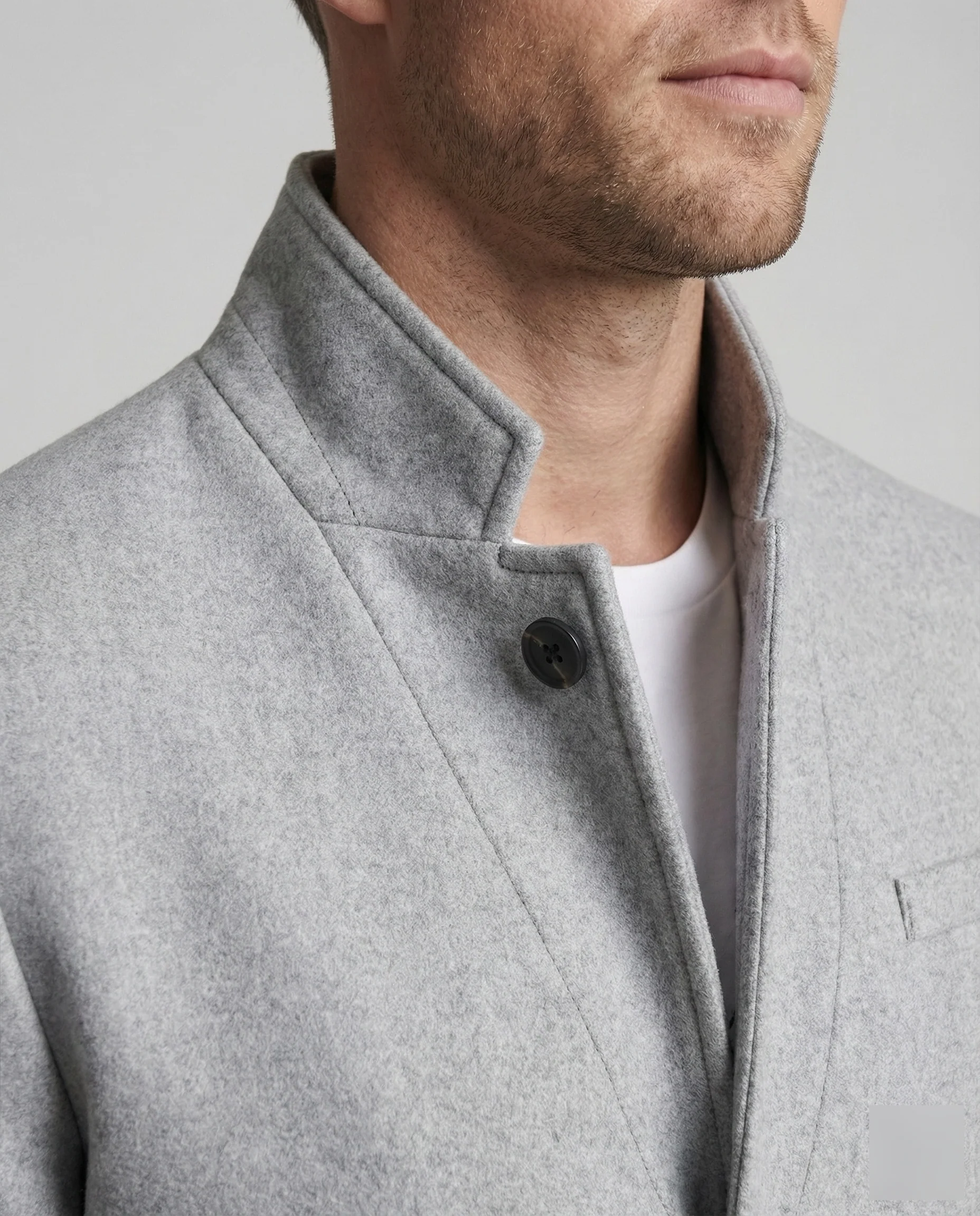 Herren Mid-Length Mantel mit Schmaler Silhouette & Stehkragen | Heidi-Mode - Image 3