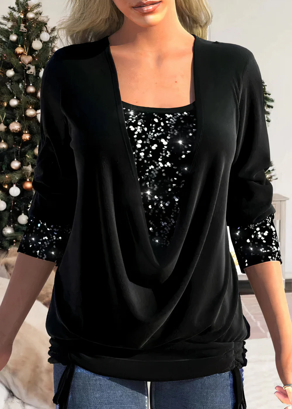 Heidi-Mode | Der Glamour 2024 Raffinesse Glitzernder Blusen - Image 7