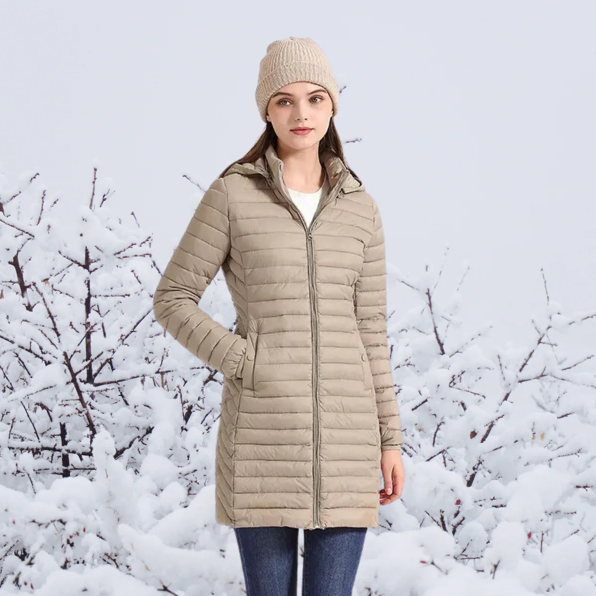 Heidi-Mode | Die Neue Ultraleichte, Tragbare, Lange und Warme Parka-Jacke mit Kapuze - Image 4