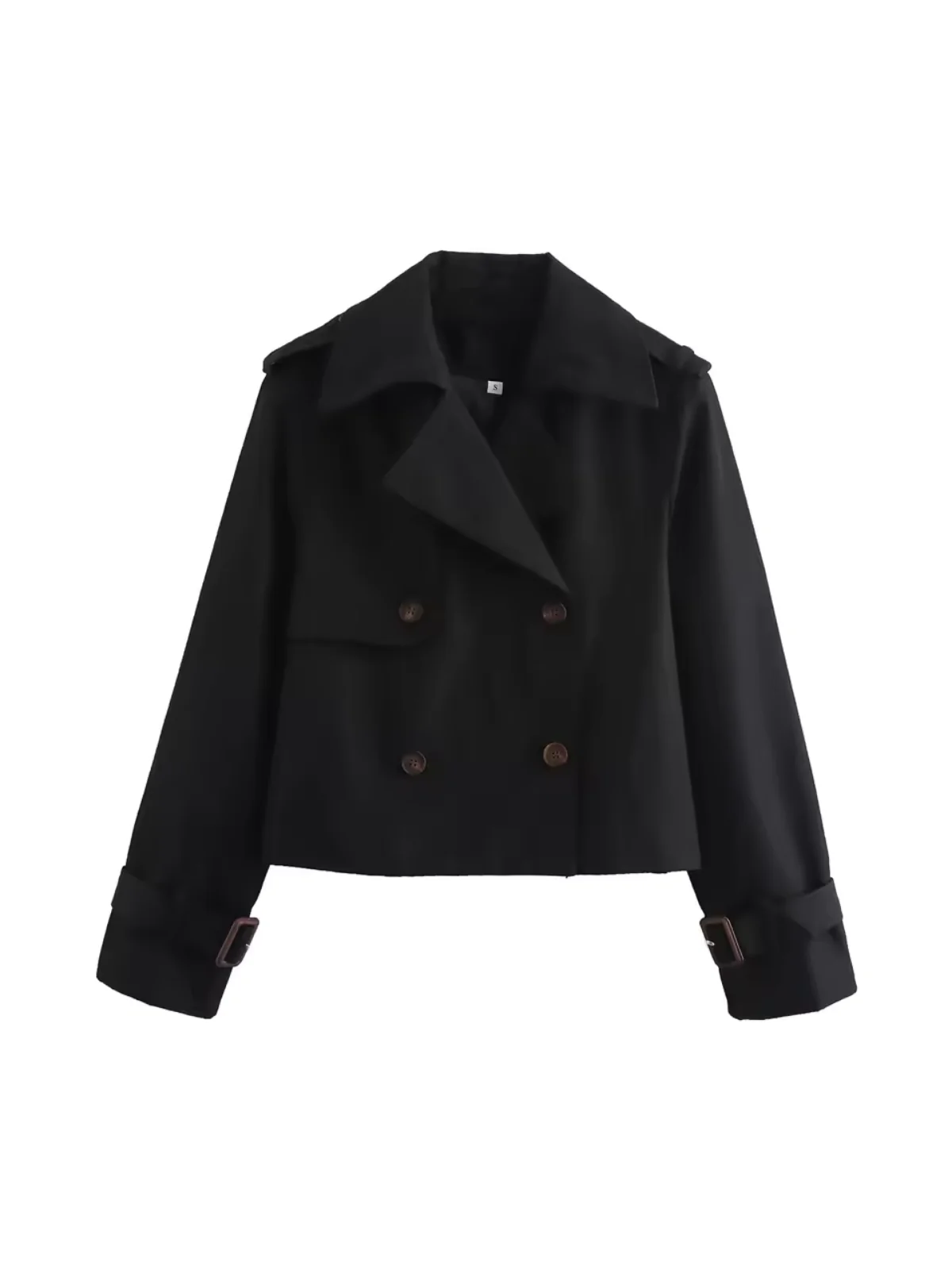 Heidi-Mode | Doppelreiher Vielseitiger Kurzer Trenchcoat - Image 4
