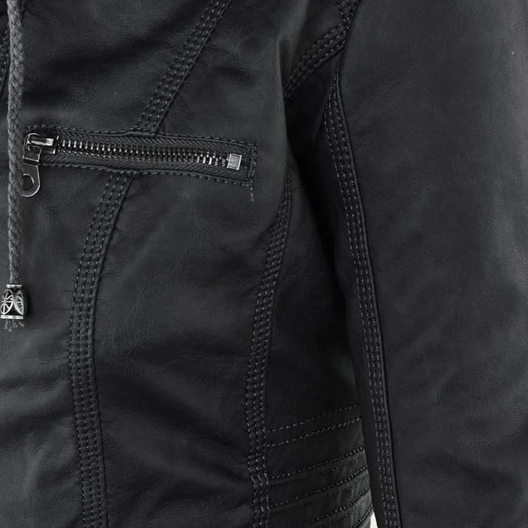 Heidi-Mode | Doppelgefütterte Damen Lederjacke mit Kapuze - Image 13