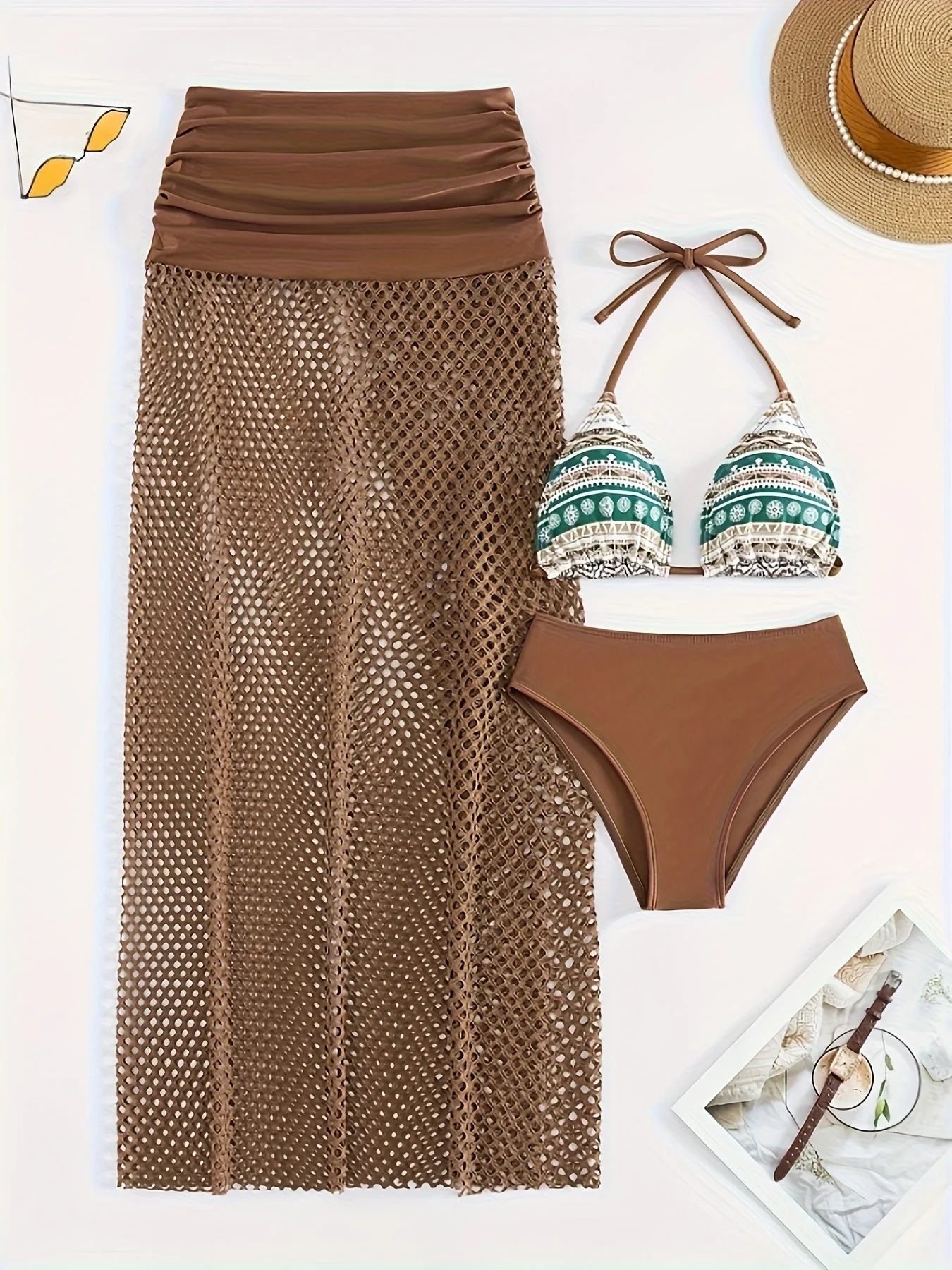 Heidi-Mode | Dreiteiliges Bikini Satz mit Tribal Print für Damen - Image 3