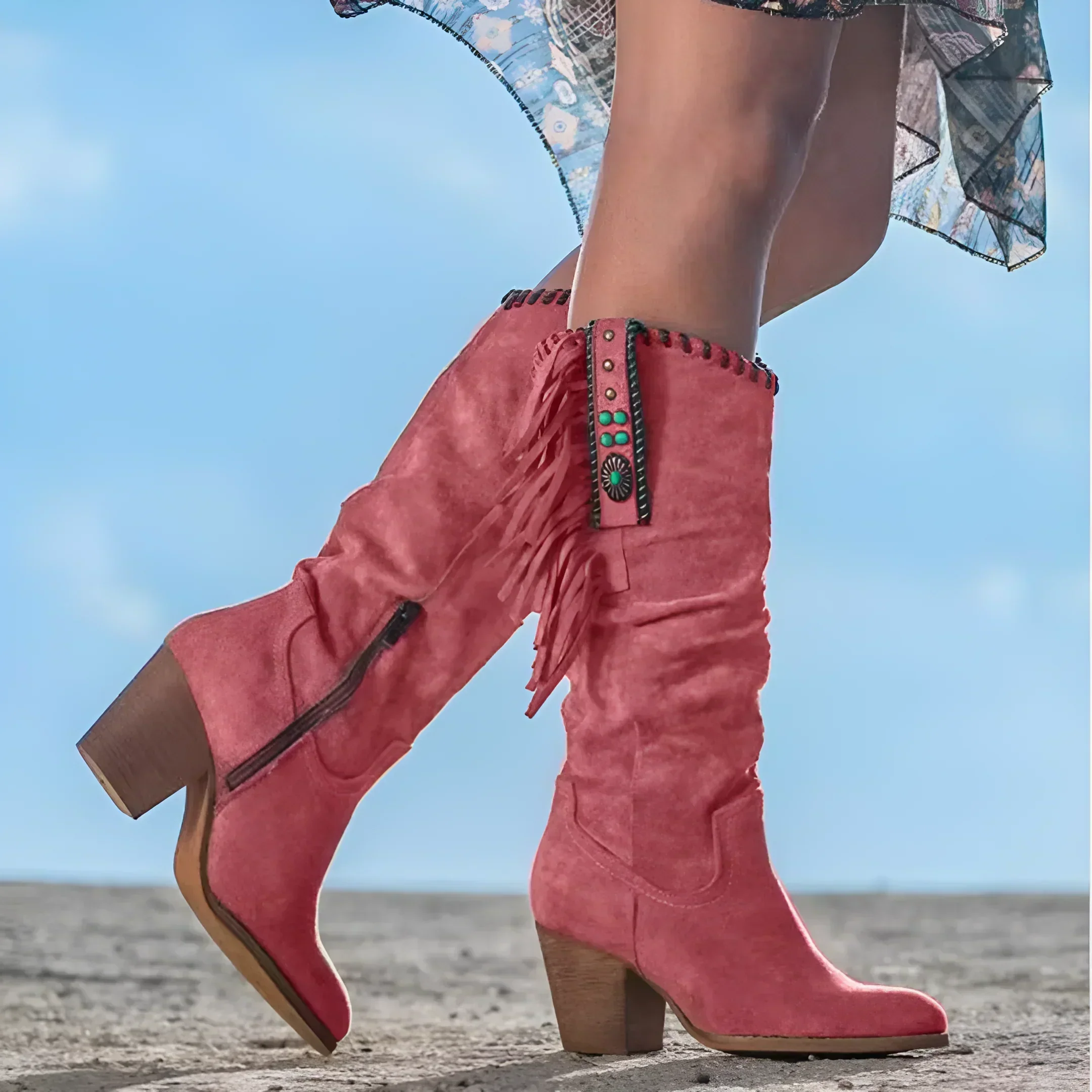 Heidi-Mode | Echtes Leder Cowboy Stiefel - Image 4