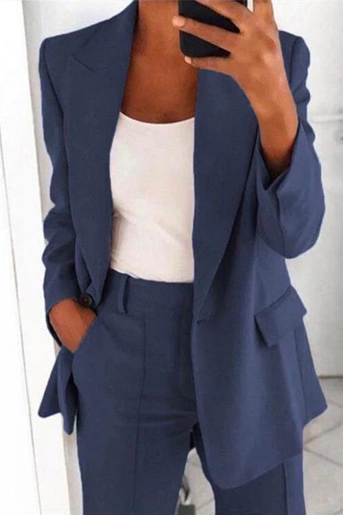 Heidi-Mode | Rosiedress Ein-Knopf Einfarbiger Büro Blazer Jacke - Image 5
