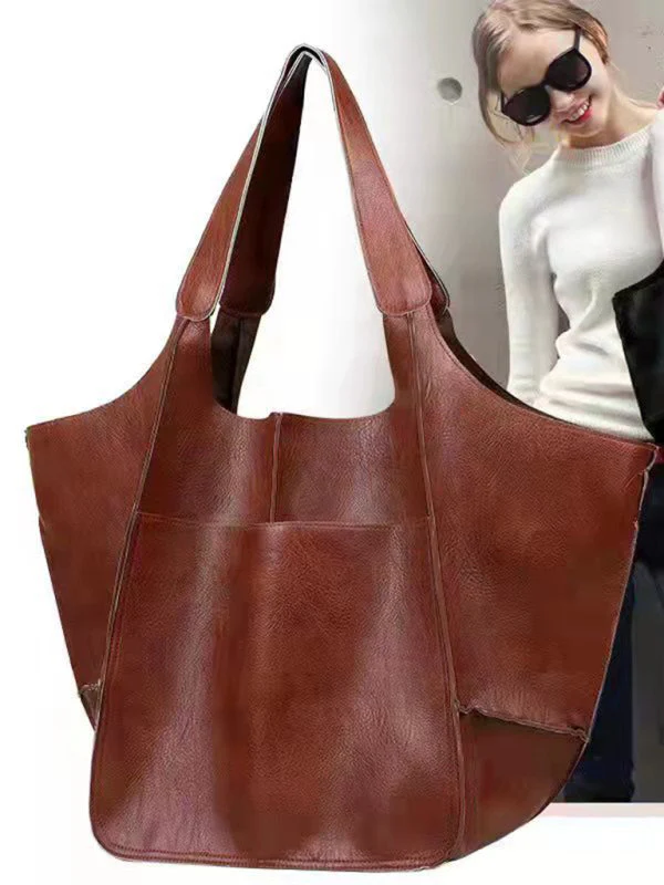 Heidi-Mode | Einfach Große Tasche Weiches Leder Große Kapazität Ein Schulter Tragbare Tote Tasche - Image 35
