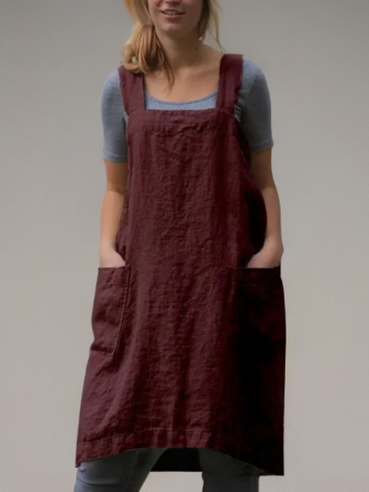 Heidi-Mode | Einfache Schürze mit Gekreuzten Rückenbändern - Image 8