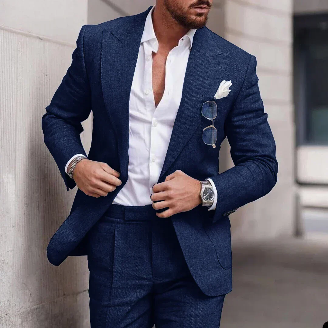 Heidi-Mode | Einfacher Business Blazer und Hose Satz für Herren - Image 13